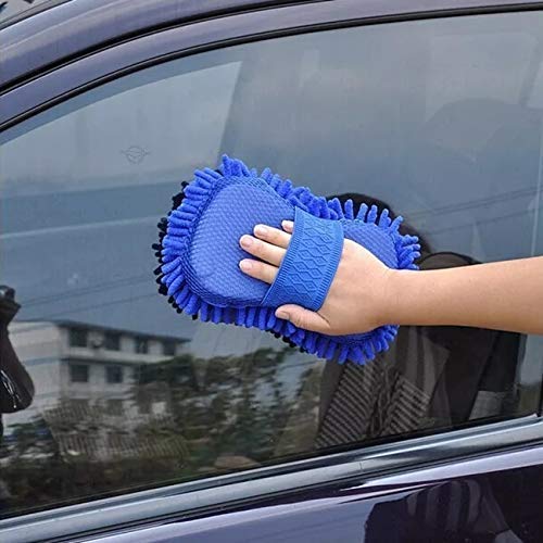 2 in 1 Car Cleaning Brush Cleaner Tools Microfiber Clean Car Windows Cleaning Sponge Product Cloth Towel Wash Gloves (Multicolored)-image-34