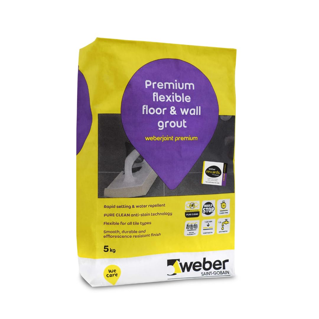 Weber Premium Flexible Grout 5kg (Limestone, 5kg)