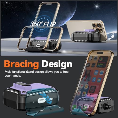 Image of for AirPods Pro 3 Case with Phone Stand,(Automatic Snap Switch Lock) Carbon Fiber Texture Design Cover with Cleaner Kit -Purple