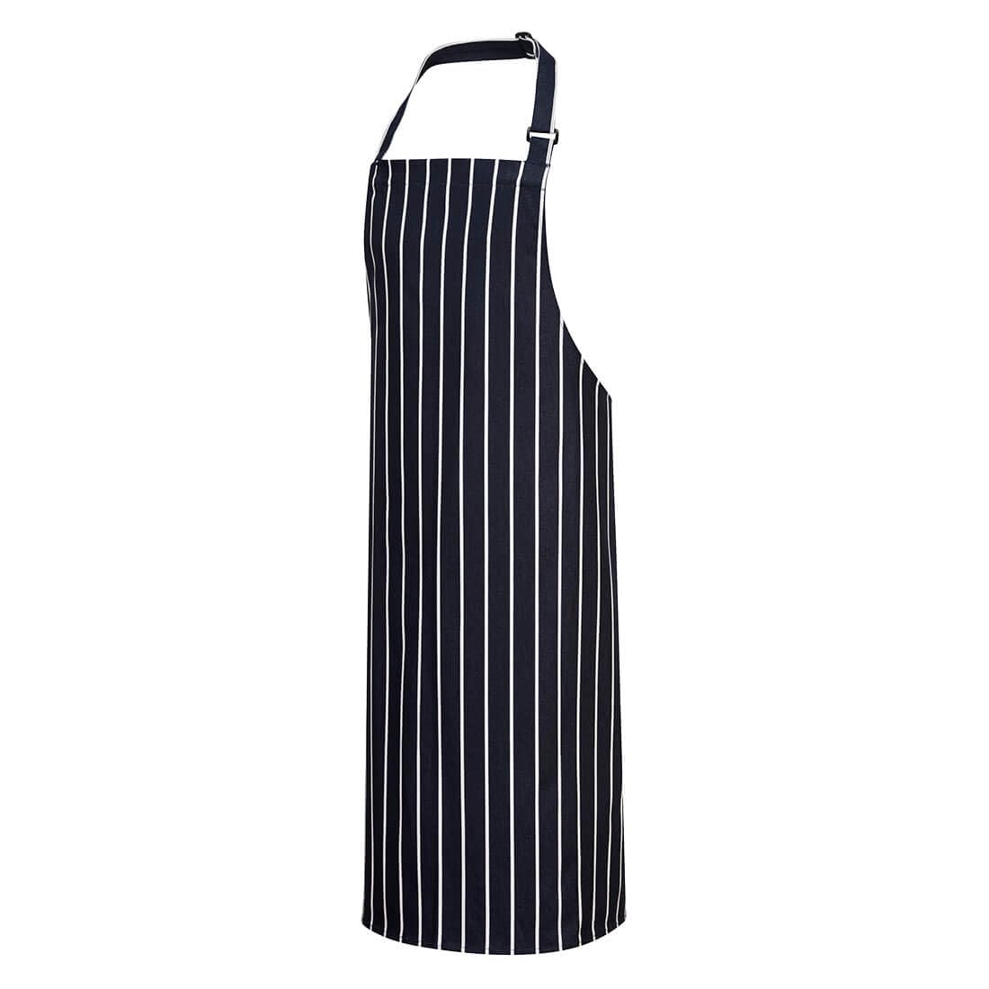 Portwest Navy-White Chef Butchers Apron Bib Food Cooking Kitchen Catering Work Uniform Workwear S839 [Navy/White Stripe]