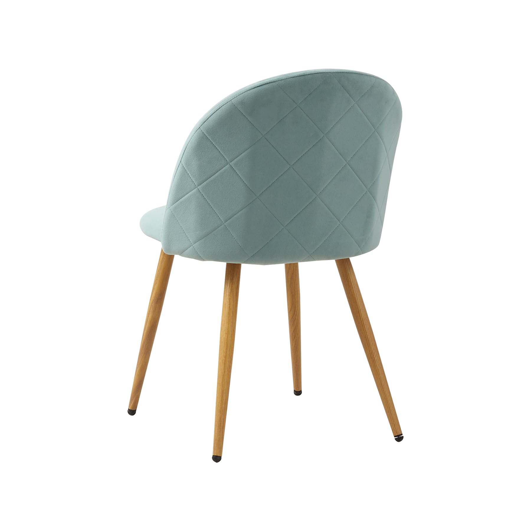 Juego de 4 Sillas de Comedor Tapizadas con Respaldo de Asiento de Terciopelo Suave y Patas de Metal Ajustables de Madera (Verde+Rosa)