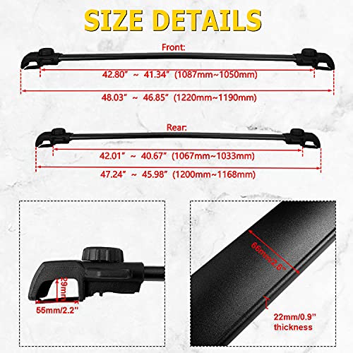 Auxmart Roof Rack Cross Bars Fit For Jeep Renegade 2014 2015 2016 2017 2018 2019 2020 2021 2022, Black Rooftop Luggage Rack Rail Replacement,Aluminum Cargo Carrier Bars Oe Style #TOP5