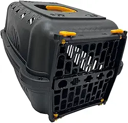 Caixa de Transporte para Cachorros e Gatos N.2 Black Amarelo, Transporte Pet Falcon