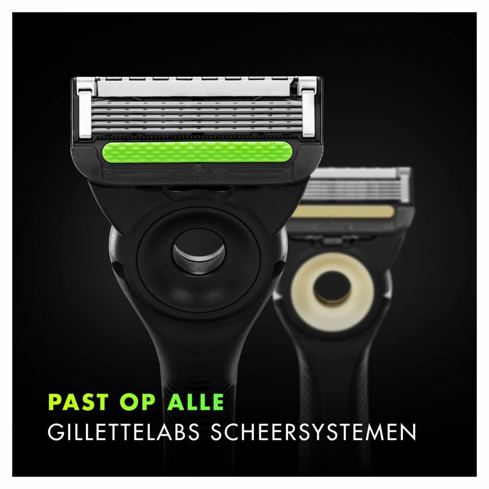 Gillette Labs 9 Stück Rasiererminen für Herren, authentisch, mit 5 besten Klingen, Peelingstange für eine sanfte und effektive Rasur, kompatibel mit GilletteLabs Ärmeln