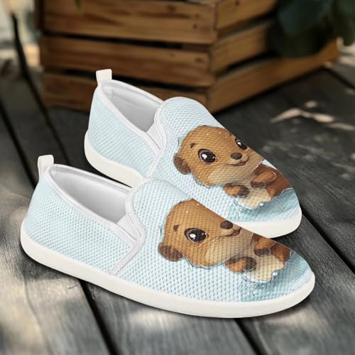 Cute Capybara Otter Print Work Shoes Flat Tennis Business Walking Loafer Outdoor Sneaker for Women4