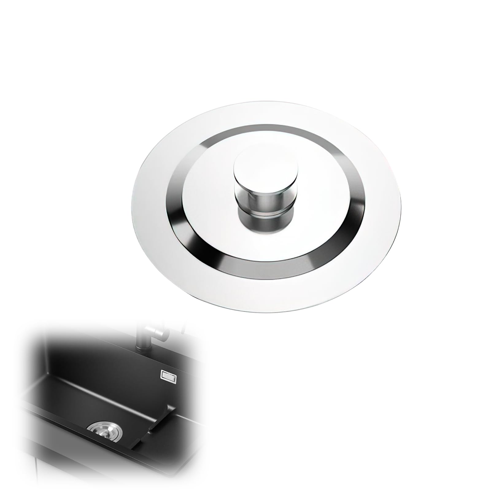 XumannUniversal Bath Plug UK, Stainless Steel Bath Stopper Plugs Replacement for Bathroom Kitchen Sink (40mm-45mm)