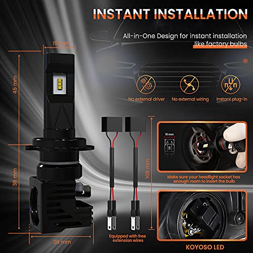 KOYOSO H7 LED 12000LM Lampadine per Fari Anteriori...