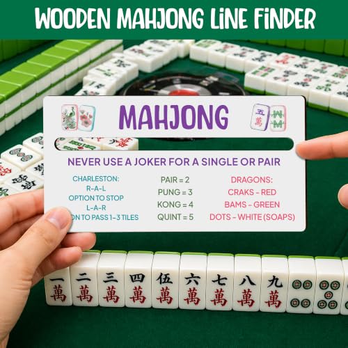 4 Pack Mahjong Line Reader con Reglas, Madera miniatura 3