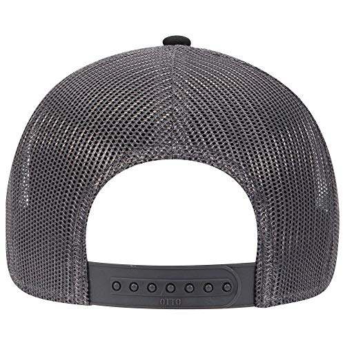 OTTO 6 Panel Low Profile Contrast Vertical Mesh Back Cap - Blk/Blk/Ch.Gry