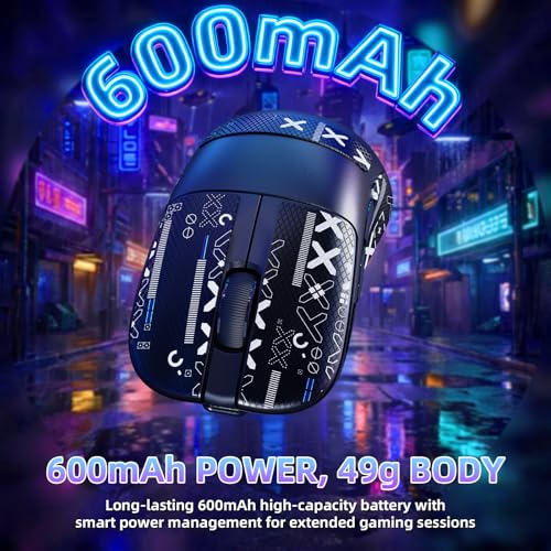 Image of MAGIC-REFINER AJ199 Superlight Wireless Gaming Mouse,BK3633 Tri-Mode BT /2.4G Wireless /Wired Mouse with Grip Tape,24000DPI,1000Hz Polling Rate,600mAh,Med Size,5 Programmable Buttons for Pc /Mac,BlackPRO