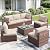 Amopatio Patio Furniture Set 7 Pieces Patio Conversation Set Outdoor Sectional Wicker Rattan Sofa with All-Weather Cover, Patio Furniture with Pillows Fits Porch Garden Backyard Balcony (Cream)