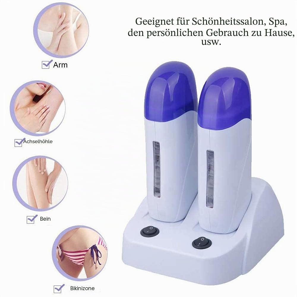 Wachserhitzer Roll On Epilierer Profi Roll On Gerät Wachspatronen Haarentfernung, Doppel