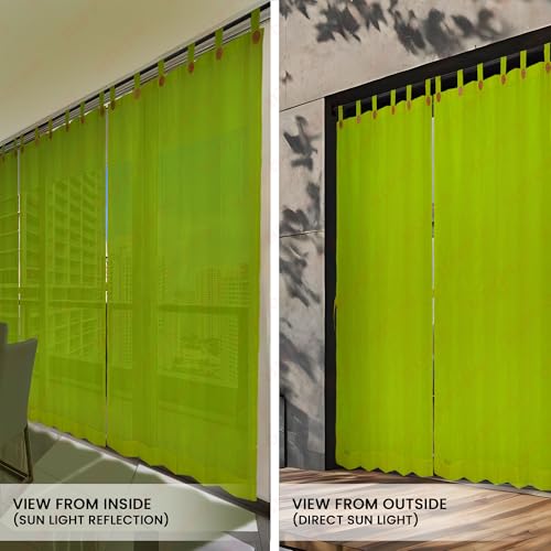 Image of HIPPO 180 GSM HDPE Outdoor Loop Curtain for Balcony & Patio Sun Blocking, UV Protection & Light-Filtering Curtains(Lime-Grass- 3FTX9FT) Pack of 1