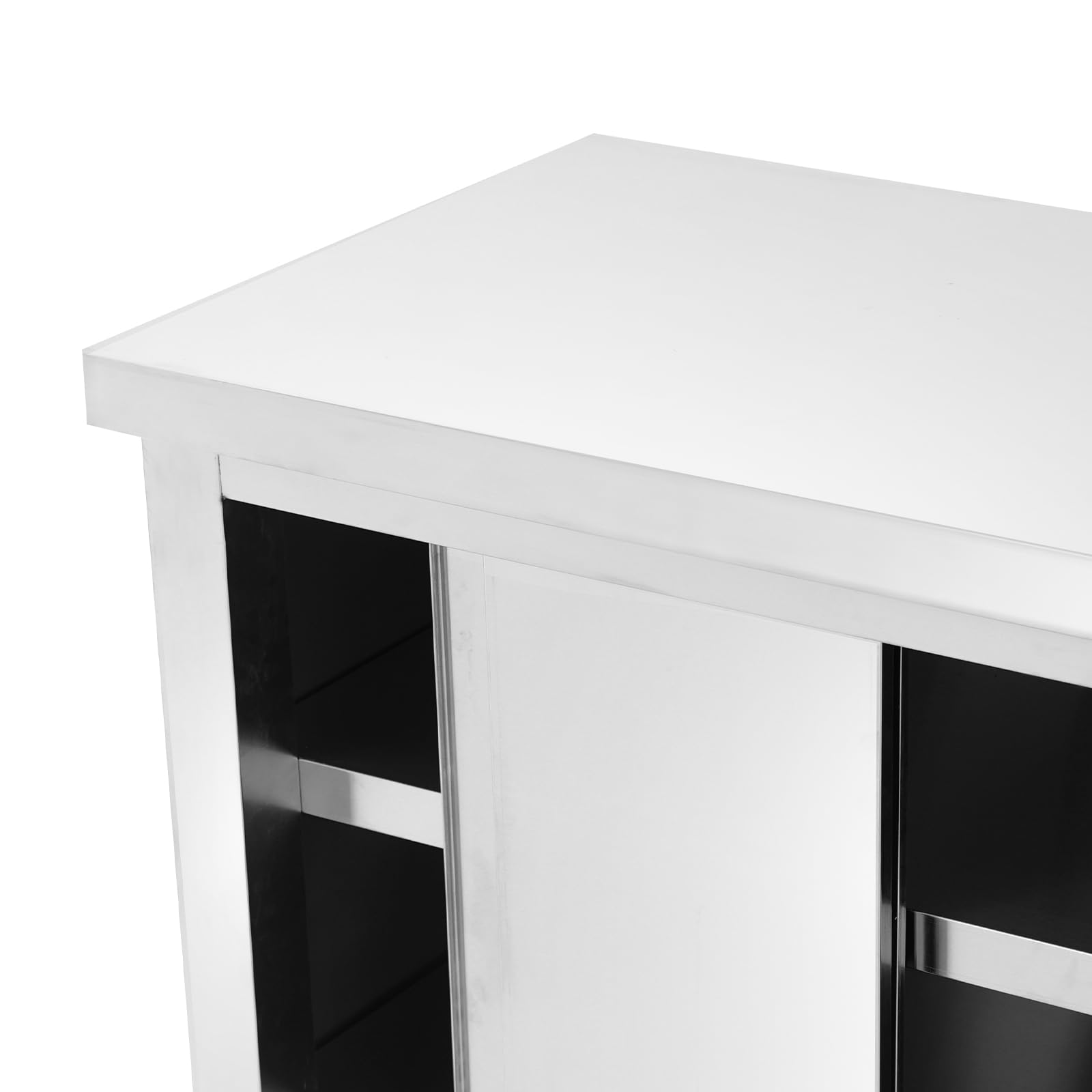 Stół roboczy ze stali nierdzewnej z drzwiami przesuwnymi, 80 x 60 x 80 cm, zewnętrzna szafka kuchenna, stół ze stali nierdzewnej, mobilny stół gastronomiczny z regałem i szufladami
