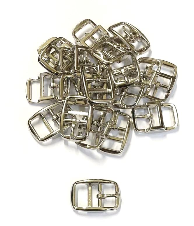Nickle Plated Caveson Buckles x10 For 20mm Pet Collars, Webbings, Leather, Belts, Bags, Straps Etc (20mm x10)