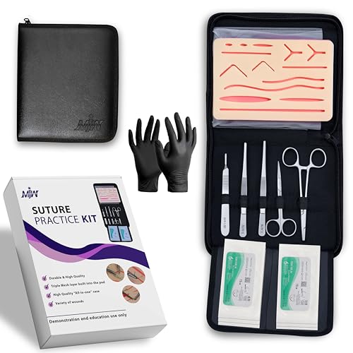 Suture Practice Kit With Gloves For Students Silicone Skin Suture Pad With Protective Horizontal And Vertical Mesh Layer To Enhance The Durability Of Pad