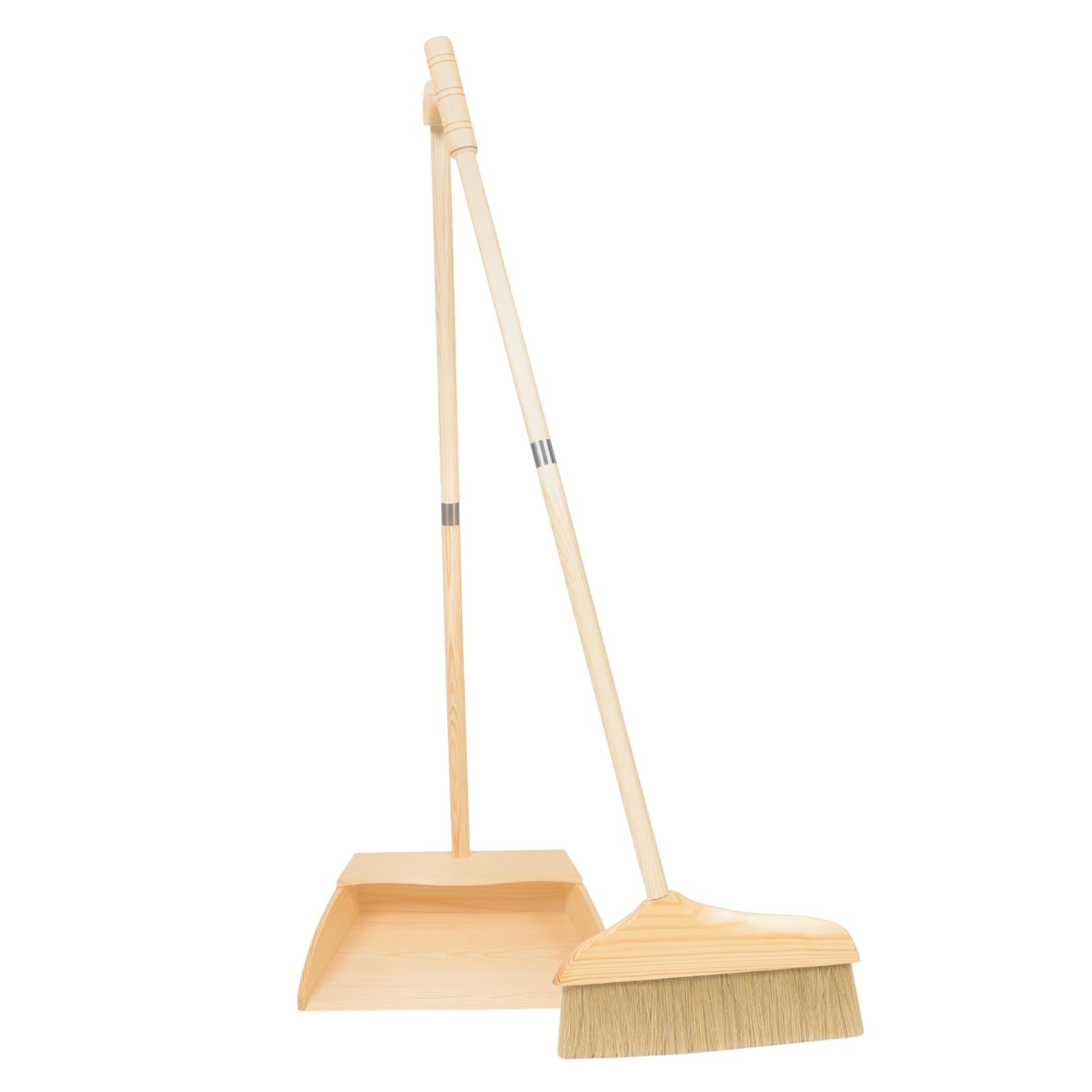 Escoba Kit Ligero y Resistente Mango Largo Recogedor y Cerdas Suaves y Madera para Limpieza del Hogar Adecuado para Talleres y Centros Comerciales
