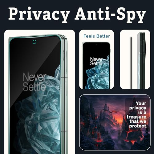 Image of ArmourPro Privacy Tempered Glass Compatible for OnePlus OPEN (6.8 Inch) with Edge to Edge Screen Coverage and Easy Installation kit |Anti-Spy /Anti-Peeping Protection, Pack of 2