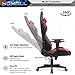 Homall Gaming Chair, Office Chair High Back Computer Chair Leather Desk Chair Racing Executive Ergonomic Adjustable Swivel Task Chair with Headrest and Lumbar Support (Red)