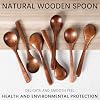 Hefild 7 PCS Wooden Spoons for Eating, 7 inch Wooden Honey Spoons for Tea, Wood Teaspoons for Stirring Coffee, Hard Wood Table Spoon for Cooking, Small Serving Spoon for Soup, Desserts & Cereal #5