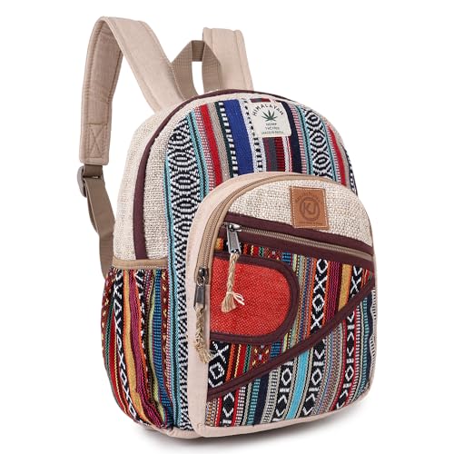 KayJayStyles Small Lightweight Daypack Backpack Handmade Himalayan Hemp Travel, Hiking, Purse