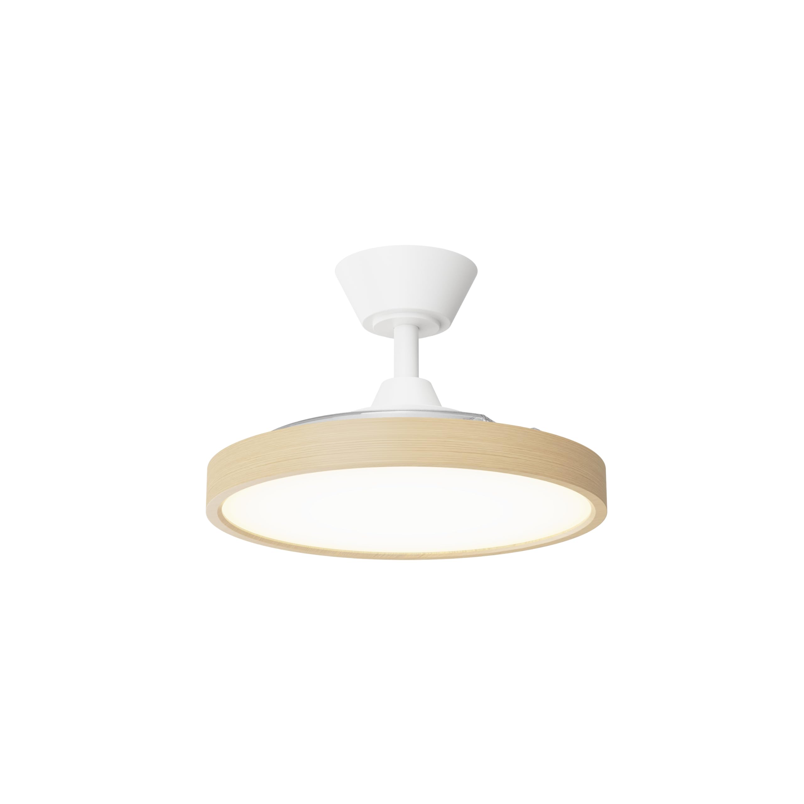 Sulion - Ventilador de Techo con Palas Retráctiles y con Luz LED Regulable BOMBAY ESTILO | Motor DC Silencioso, 6 Velocidades, Mando a Distancia, Función Verano/Invierno, Color Madera