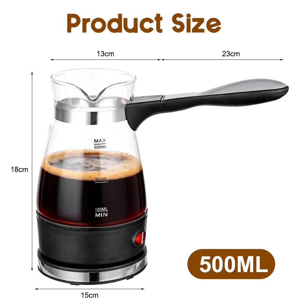Caffettiera elettrica turca da 500 ml, caffettiera elettrica turca, caffettiera per caffè espresso, caffettiera elettrica turca per casa, ufficio