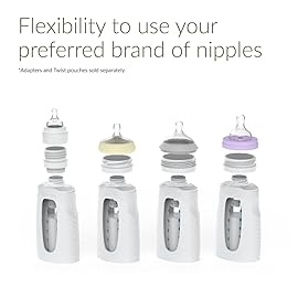 Kiinde Twist Squeeze Natural Baby Breast Milk Feeding Bottle with Nipples and Case (2 Pack)