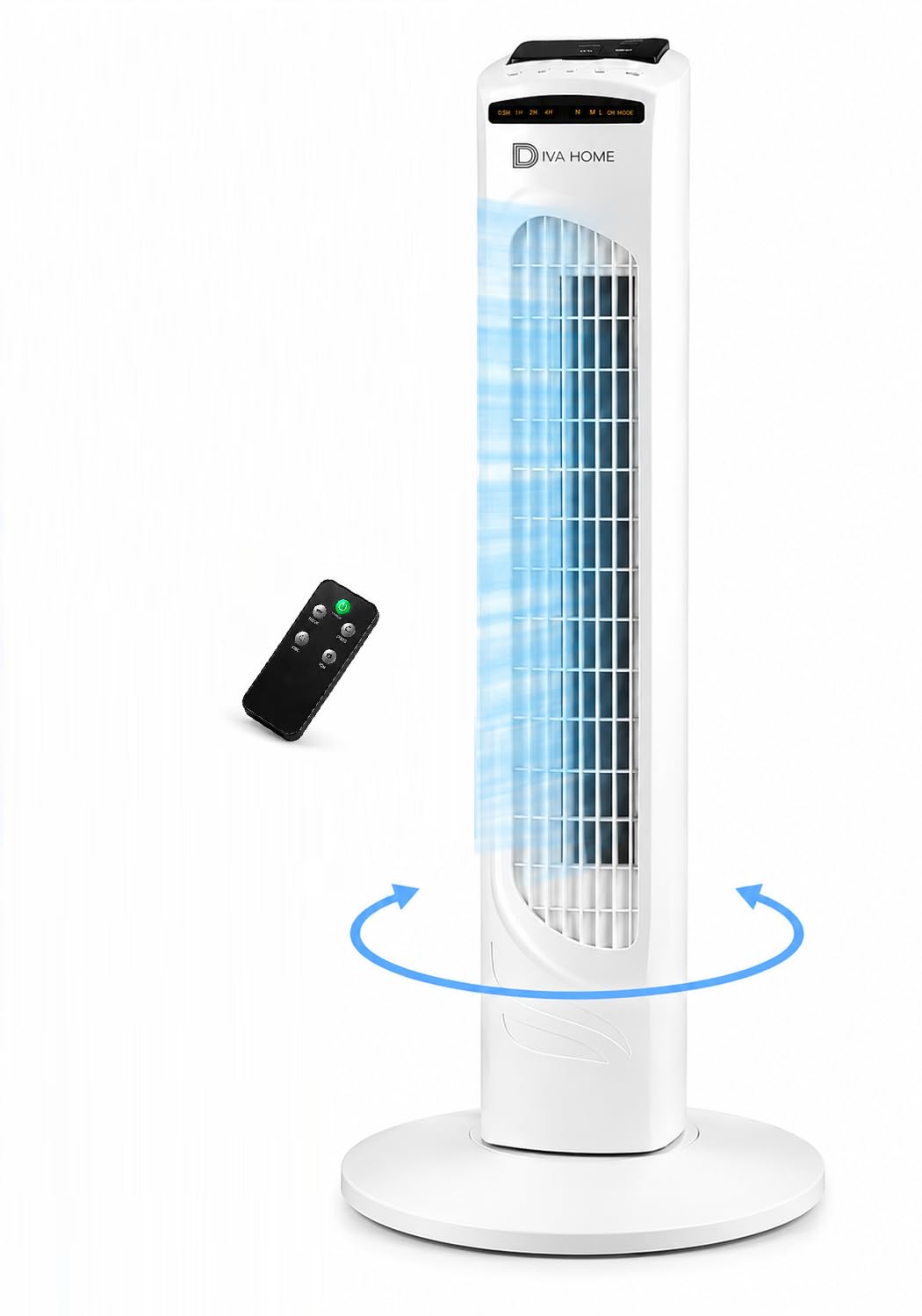 SuperGift.com White Oscillating Tower Fan with Remote, 3 Speed Settings & 3 Modes, Quiet Cooling Fan for Home & Office
