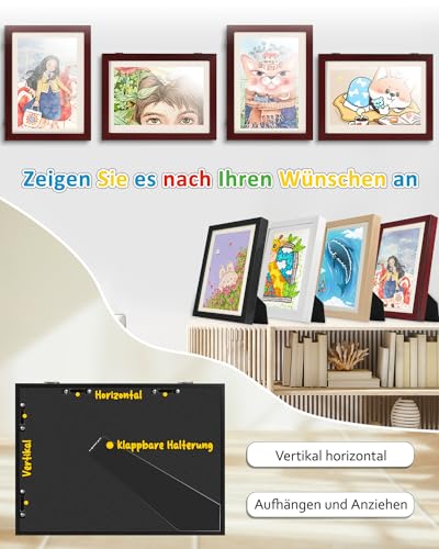 Ciscle Bilderrahmen Kinderzeichnungen, 2 Stück A4 Befüllba Kunstfotorahmen für Kinder, Frontöffnung Bilderrahmen für Kunstwerke… – Ansicht 2
