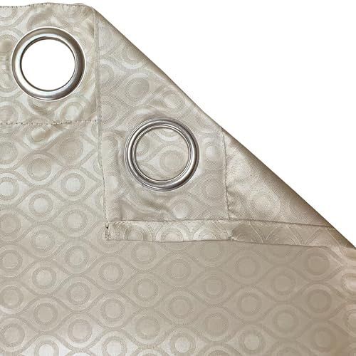 Image of Swayam 100% Blackout Polyester Long Door Curtain for Living Room & Bedroom | 9 Feet | Room Darkening Curtain with Eyelets | Pack of 1 | Geometric Design - Light Grey
