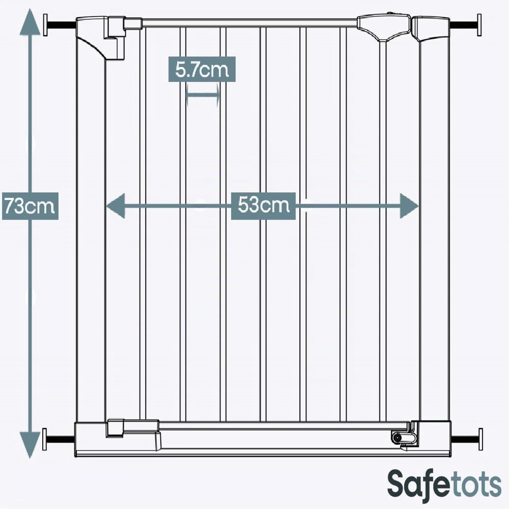 Bettacare SafeStep - Puerta para Perros, Negra, 68 cm - 75 cm, Paso Extra bajo, Puerta de Seguridad de Ajuste a presión, Puerta para Mascotas para escaleras, pasillos y Puertas, fácil instalación