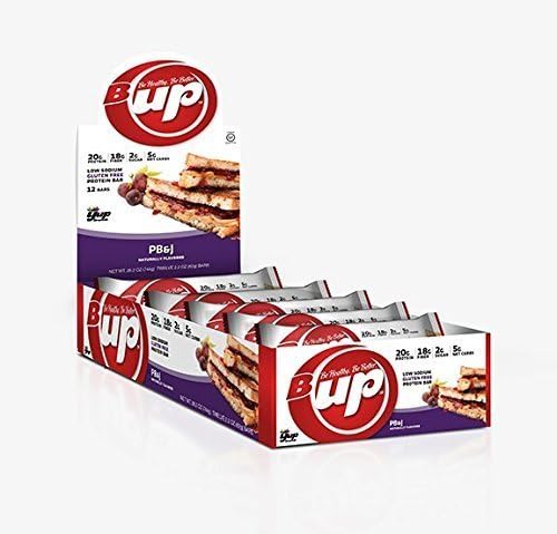 YUP Brands B-Up Protein Nutritional Bar, Peanut Butter/Jelly, 2.2 Ounce, 12 Count by YUP Brands