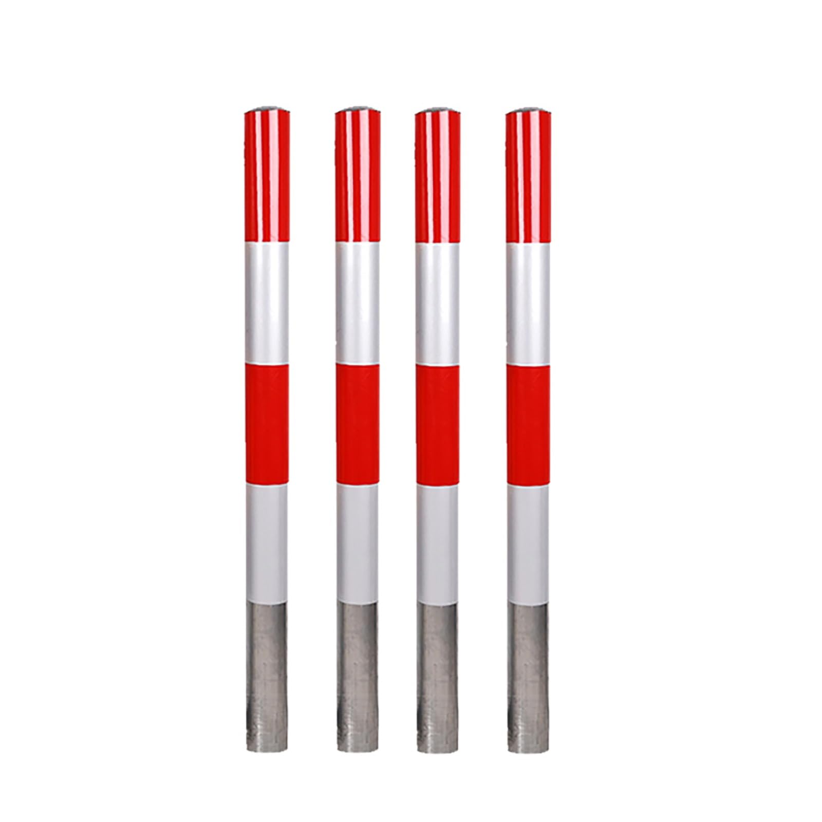 SGKOMN Heavy-Duty Safety Bollard Posts - Rustproof & Waterproof Traffic Barriers for Driveways, Reflective Security Bollards, 4pcs-red-39.4 * 4.5in