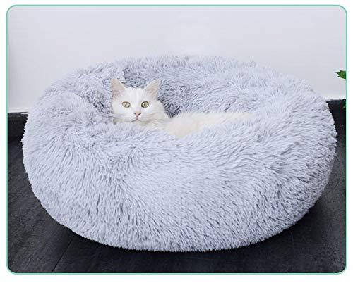 Vivi Bear Lit pour Chat Coussin pour Chien Lit pour Chien Extra-Doux Confortable et Mignon,Coussin pour lit de Chat Lavable,Lit Donut Chien Convient aux Chats et aux Petits Chiens de Taille Moyenne
