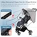 Stroller Rain Cover, Universal Clear Breathable Weather Shield with Waterproof 2-Way Zippers Open, 4 Seasons Protection for Baby from Rain, Wind, Snow (Two Ways Open on Front)
