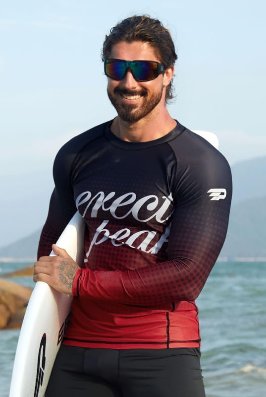 Men's UPF 50+ Long Sleeve Rashguard Shirt Sun Protection Beach Swim Shirt Quick Dry Surfing Shirt4