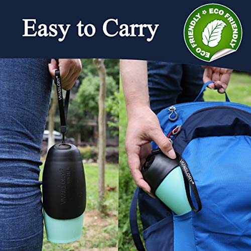 VIVAGLORY Pawhike Hundetrinkflasche, Hunde Trinkflasche für Unterwegs, Hundetrinkflasche, Edelstahl & Tragbare, 750ml, Blau
