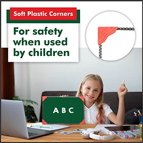 Image of Non-Magnetic 8x11 Inch Double Sided White Board & Chalkboard Slate Both Side Writing Boards, One Side White Surface & Back Side Green Surface - Set of 01