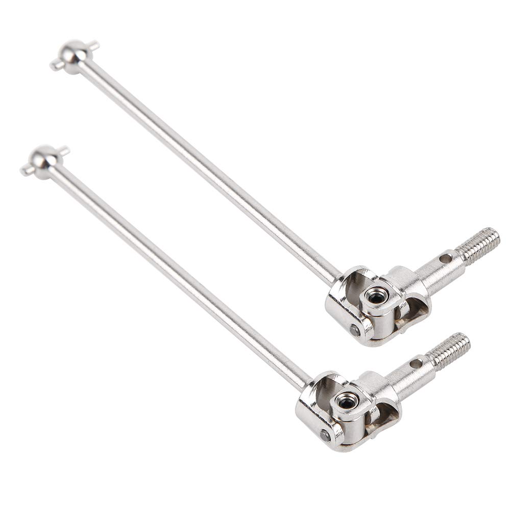 Dilwe Universal Drive Shaft 108015, Metal CNC Machined RC Car Accessory with Tempered Dog Bones and Axles, Fit for HSP 1/10 RC Car 94111 94108 (Silver)