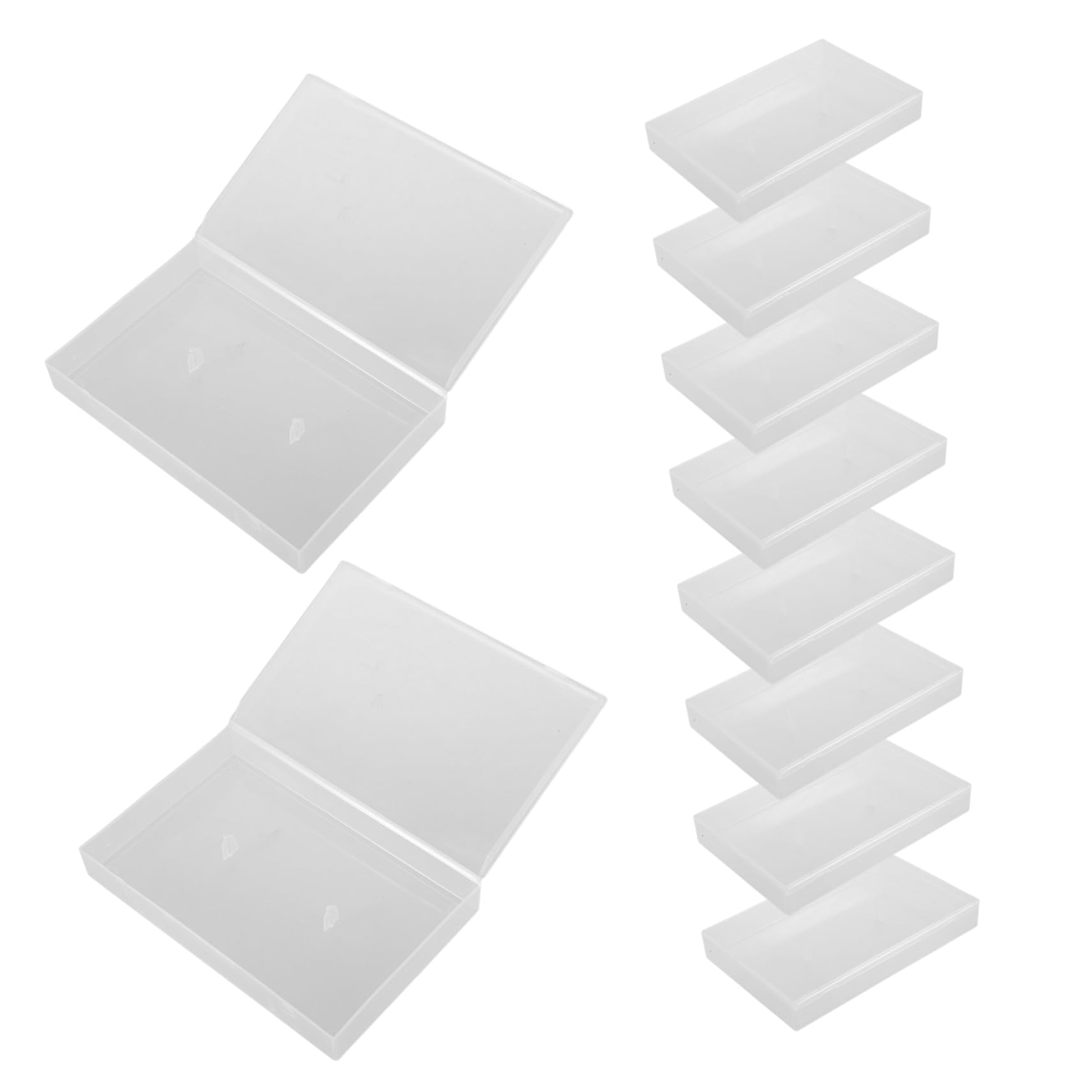 HONMEET 10pcs Tape Storage Box Clear Audio Cassette Tape Storage Cassette Tape Protector Case Clear Cassette Tape Case Cassette Tape Protective Case Music Cassette Holder Transparent Pp