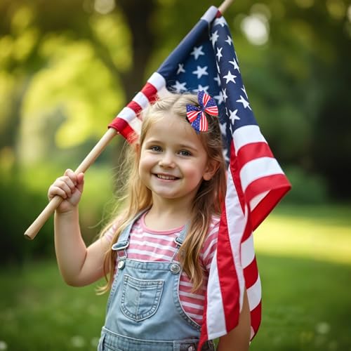 Pinzas para cabello decorativas con bandera americana miniatura 4