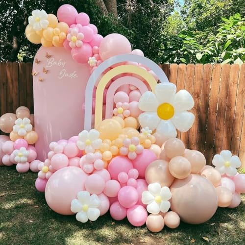 Image of Voircoloria 105pcs Pink Balloons 12inch Party Latex Balloons for Boys Girls Birthday Baby Shower Gender Reveal Wedding Sunflower Party Decorations