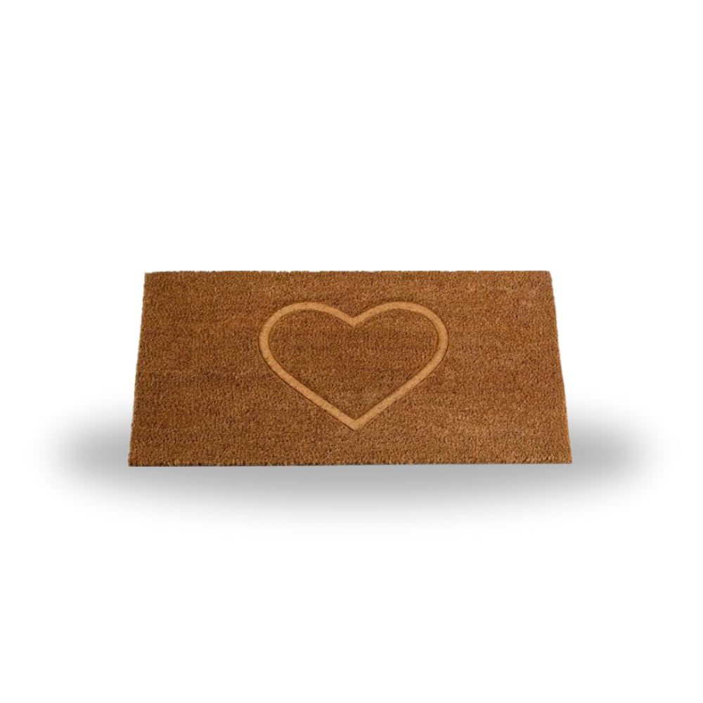 Garden Mile Decoir Doormat Door Mats Natural Look Mats Slip Resistant PVC Backing Safe Anti-Slip Indoor Outdoor Use (Heart Felt)