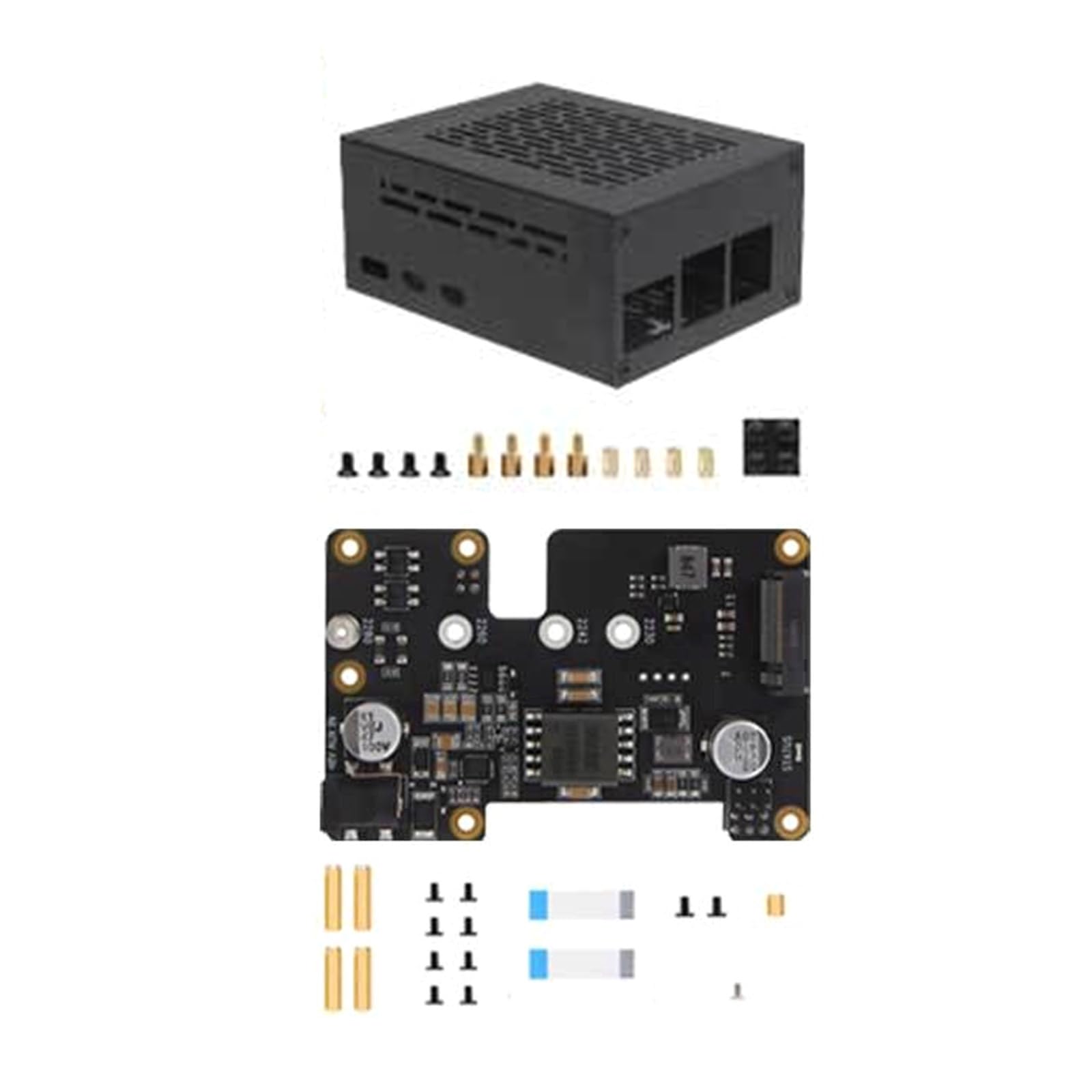 Generisch X1012 - Scheda di espansione Power Over Ethernet, inferiore, con custodia | Scheda disco PCIe a NVMe States per 2230 / 2242 / 2260 / 2280, modulo di espansione Ethernet per 5, supportato