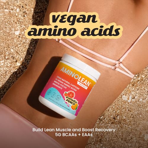 Image of AminoLean Pre Workout Powder, Amino Energy with Vegan BCAA Amino Acids & Natural Caffeine, Preworkout Boost for Men & Women, Paradise Punch