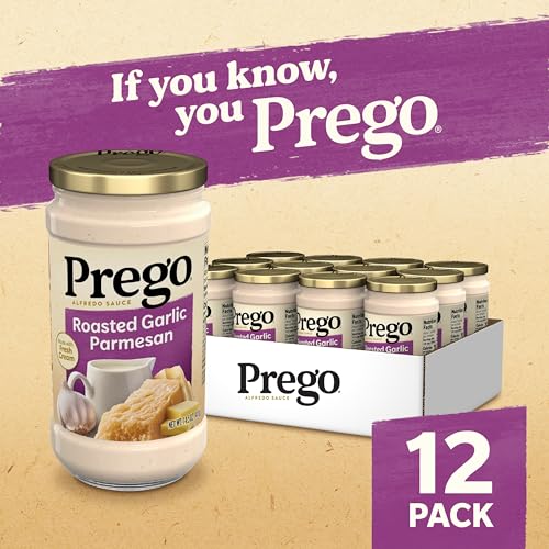 Image of Prego Alfredo Sauce with Roasted Garlic and Parmesan Cheese, 14.5 oz Jar (Case of 12)