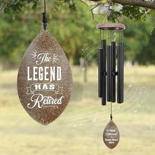 Image of ASTARIN Personalized Happy Retirement Gift, Custom Name Retirement Wind Chimes for Women Men, 35 inch Large Deep Tone Wind Chime Retire Gifts for Teacher Husband Friends Parents