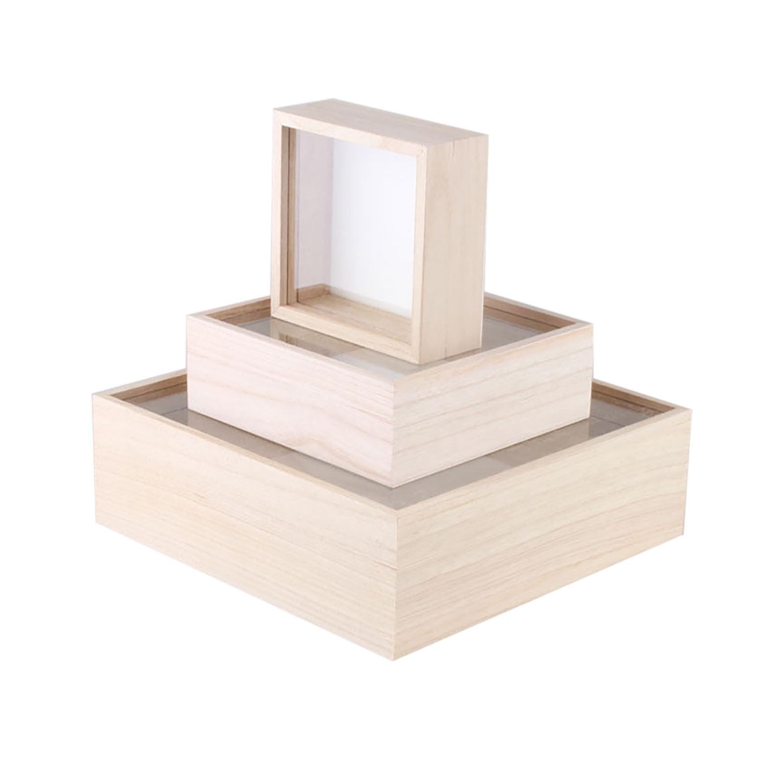 Insekten Schaukasten Holz mit Glasdeckel 30x30cm Quadratisch Insektenkasten Schmetterling Taxidermie Aufbewahrung Sammlervitrine Rahmen fur Entomologie Schmuck und Handwerk Box(30*30*10cm)