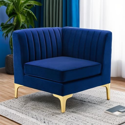 Triumph Channel - Silla esquinera para sofá seccional de terciopelo copetudo, color azul marino, 31.5 x 31.5 x 30.5 pulgadas 5